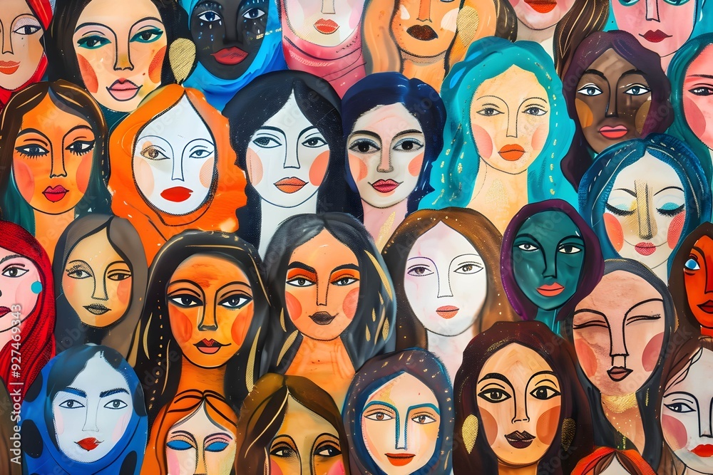 Women's Equality Day, Girls power, diversity, feminism, concept with diverse women faces. Many diverse women of different ages, nationalities and religions come together. Women's Equality Day, Girls power, diversity, feminism, concept with diverse women faces. Many diverse women of different ages, nationalities and religions come together.