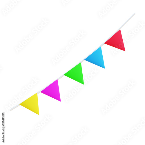 Colorful Party Flag on white background.