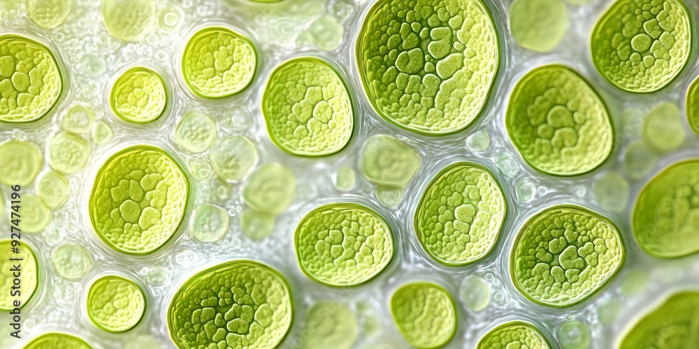 Microscopic Green Cells, Abstract 3D Render Microscopic Green Cells, Abstract 3D Render