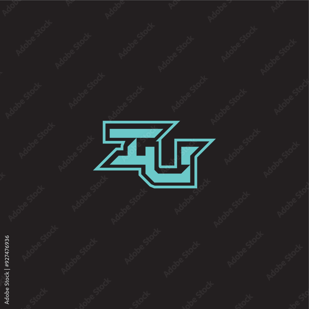 blue esport dynamic gaming monogram logo letter sporty and bold concept IU blue esport dynamic gaming monogram logo letter sporty and bold concept IU
