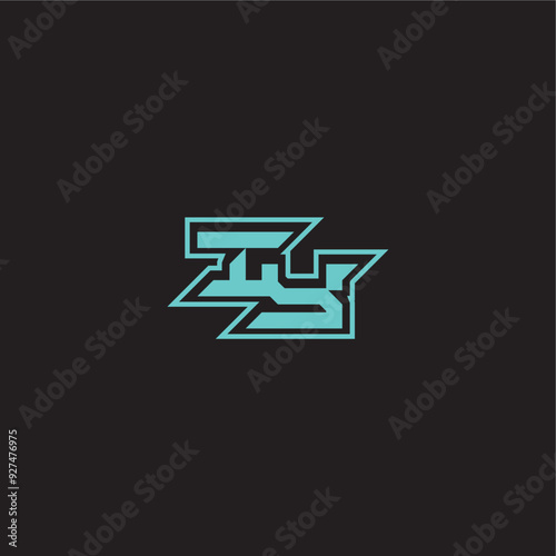 blue esport dynamic gaming monogram logo letter sporty and bold concept IY