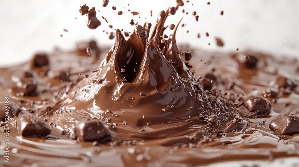 Rich chocolate erupts in a luscious, melty splash, inviting sweet cravings Rich chocolate erupts in a luscious, melty splash, inviting sweet cravings