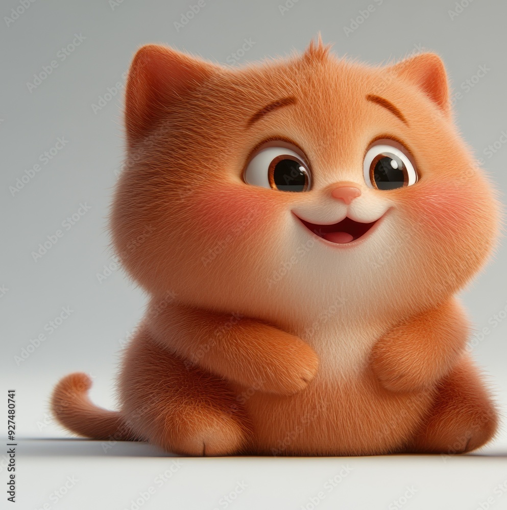 Obraz premium A playful kitten exudes happiness and charm with its adorable smile