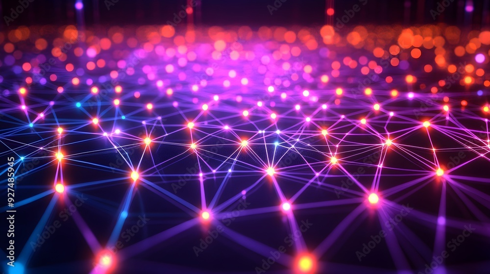 custom made wallpaper toronto digitalAbstract Network Connection Lights Background