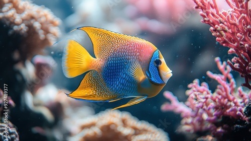 Vibrant Angelfish in Coral Reef