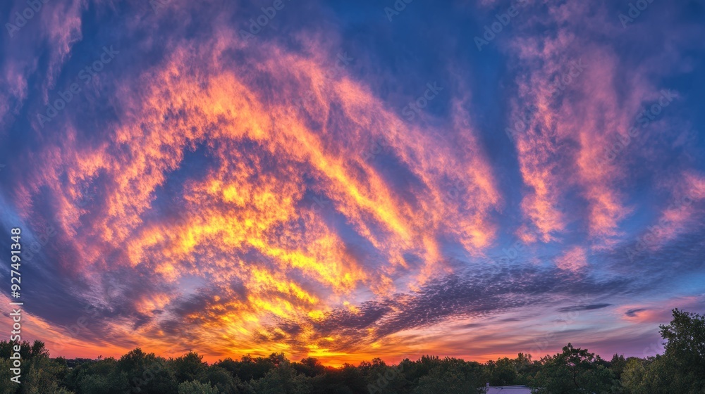 Obraz premium Ethereal Sunrise: Spectacular Blend of Colors in the Morning Sky