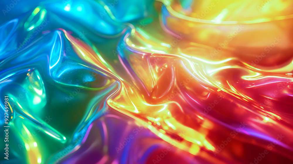 Rainbow abstract prismatic light background with bright holographic colorful tones, creating a stunning visual effect, digital art, fashion design, shiny glossy texture. Background, advertising. Rainbow abstract prismatic light background with bright holographic colorful tones, creating a stunning visual effect, digital art, fashion design, shiny glossy texture. Background, advertising.