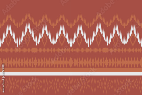 Ikat Brown and white seamless pattern