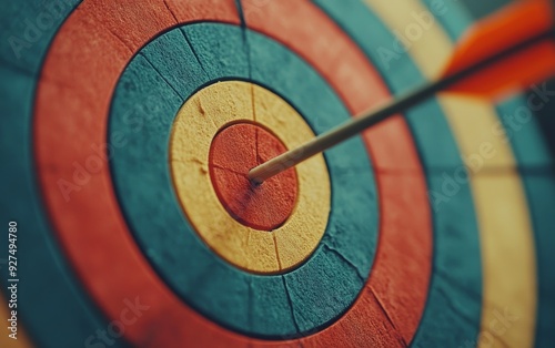 Target with arrows hitting the center symbolizing success