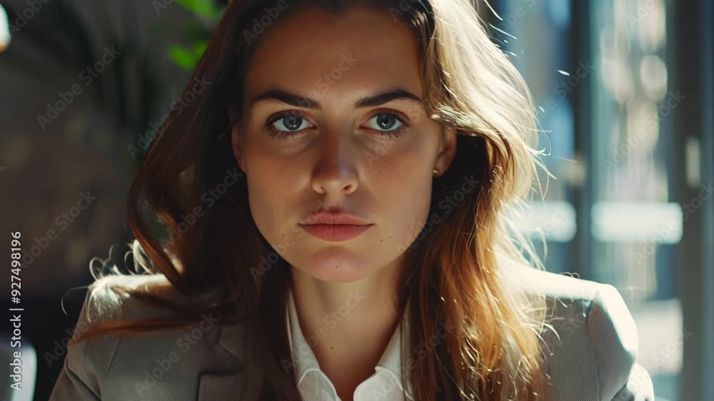 Contemplative Woman in Office Contemplative Woman in Office