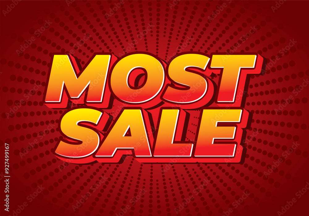 Most sale. Text effect in 3D style with good colors Most sale. Text effect in 3D style with good colors