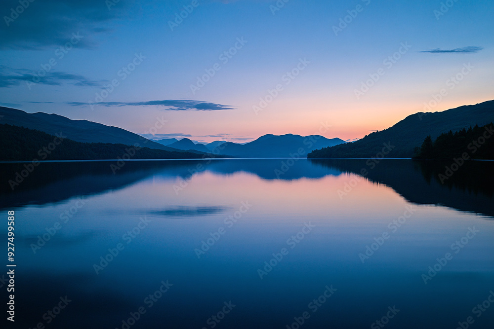 A beautiful lake with mountains in the background A beautiful lake with mountains in the background