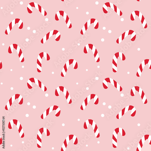 Christmas candy cane seamless pattern vector