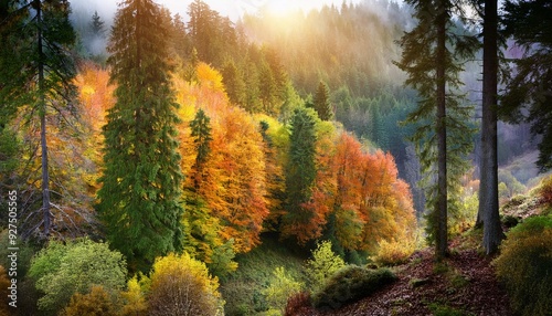 Forêt d'Automne Illuminée