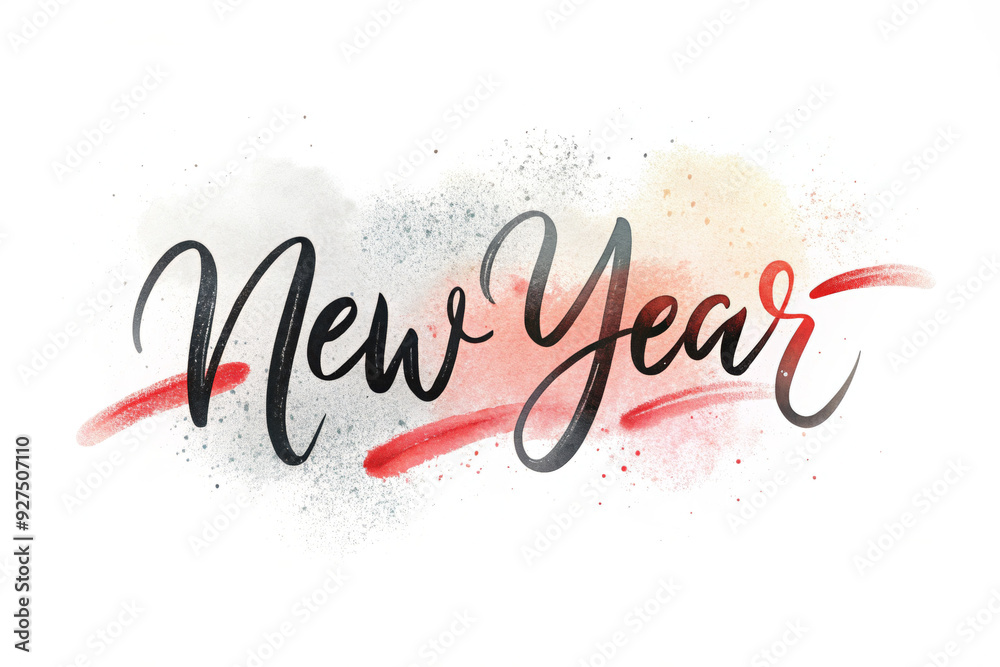 New Year text calligraphy
