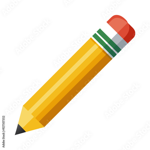 Cute school Pencil icon vector illustration on white background generated Ai