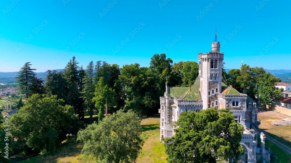Aerial view of abandoned castle in Portugal, Europe Aerial view of abandoned castle in Portugal, Europe