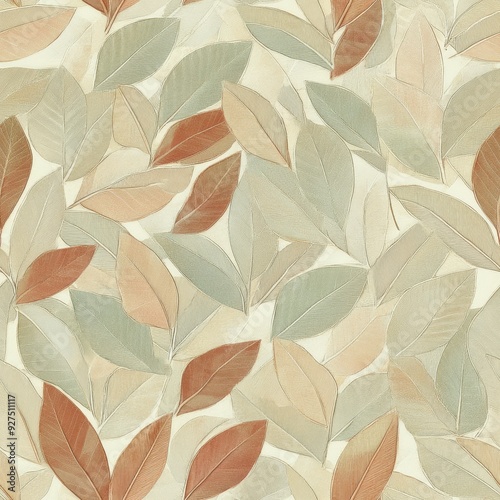 Autumn-Inspired Leaf Pattern Seamless Background for Elegant Designs