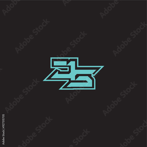 blue esport dynamic gaming monogram logo letter sporty and bold concept JS