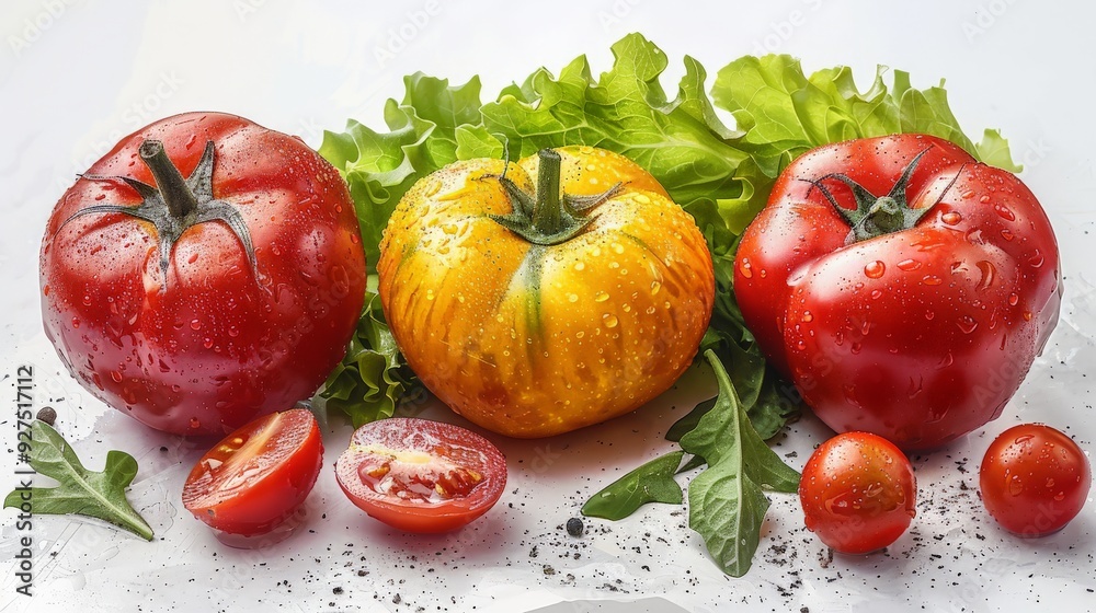 Fototapeta premium Red and yellow peppers.