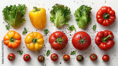 Red and yellow peppers.