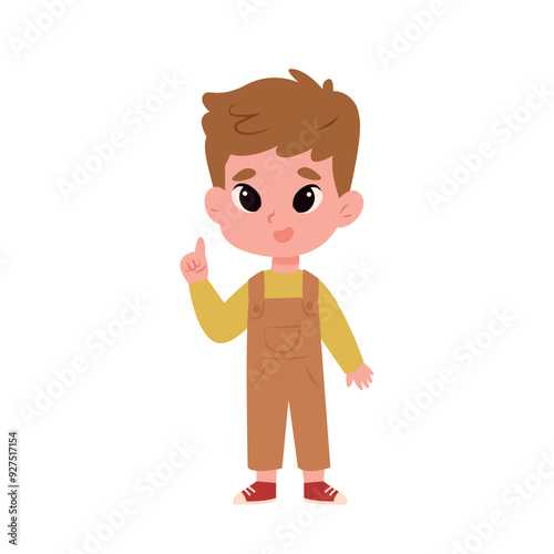 child vector illustration of child boy . cheerful children 