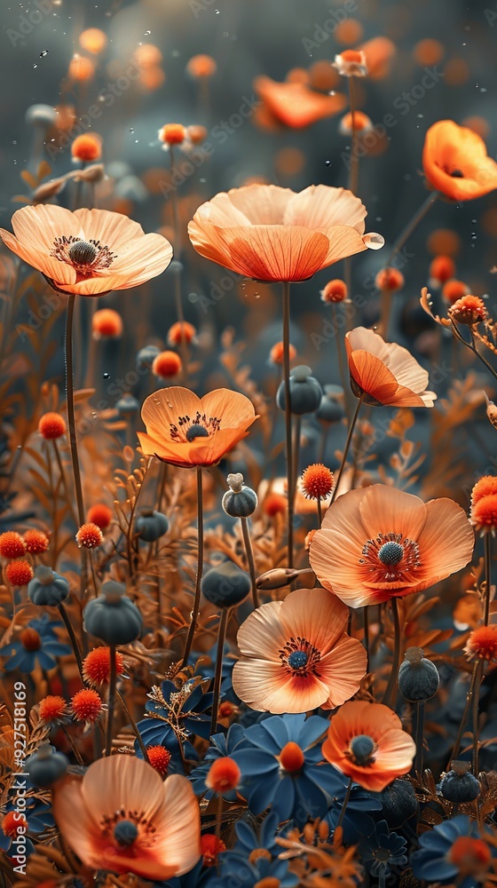 Flower fields with sunlight.