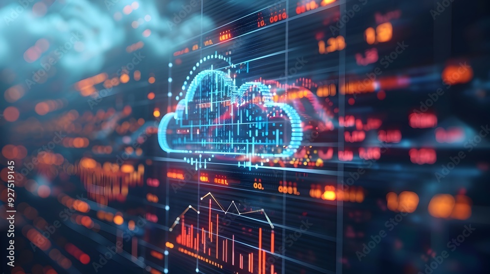 Dynamic Cloud Based Analytics Graph Showcasing Real Time Data Insights for Business Intelligence and Financial Planning Dynamic Cloud Based Analytics Graph Showcasing Real Time Data Insights for Business Intelligence and Financial Planning