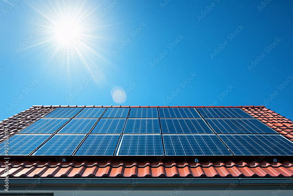 Solar panels reflect sparkling light From the sun ,Clean energy and environment. Solar panels reflect sparkling light From the sun ,Clean energy and environment.