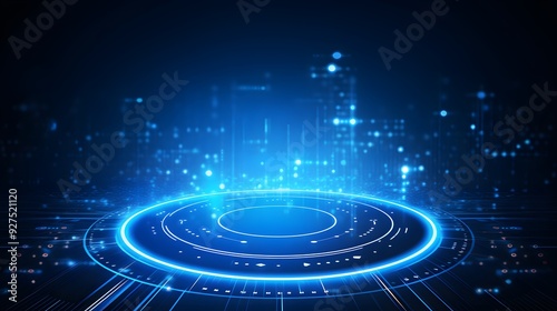 blue Abstract technology background circles digital hi-tech technology design background. concept innovation. vector illustration