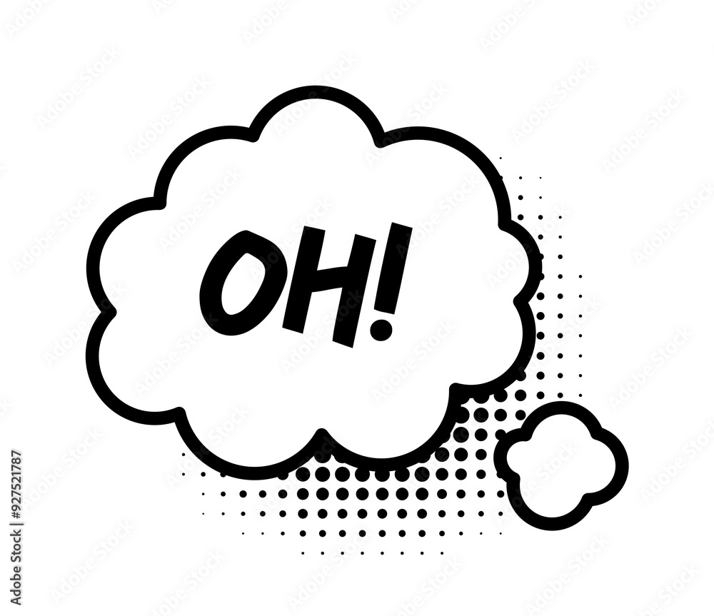 Comic speech bubble with halftone shadow. Illustration in pop art style Comic speech bubble with halftone shadow. Illustration in pop art style