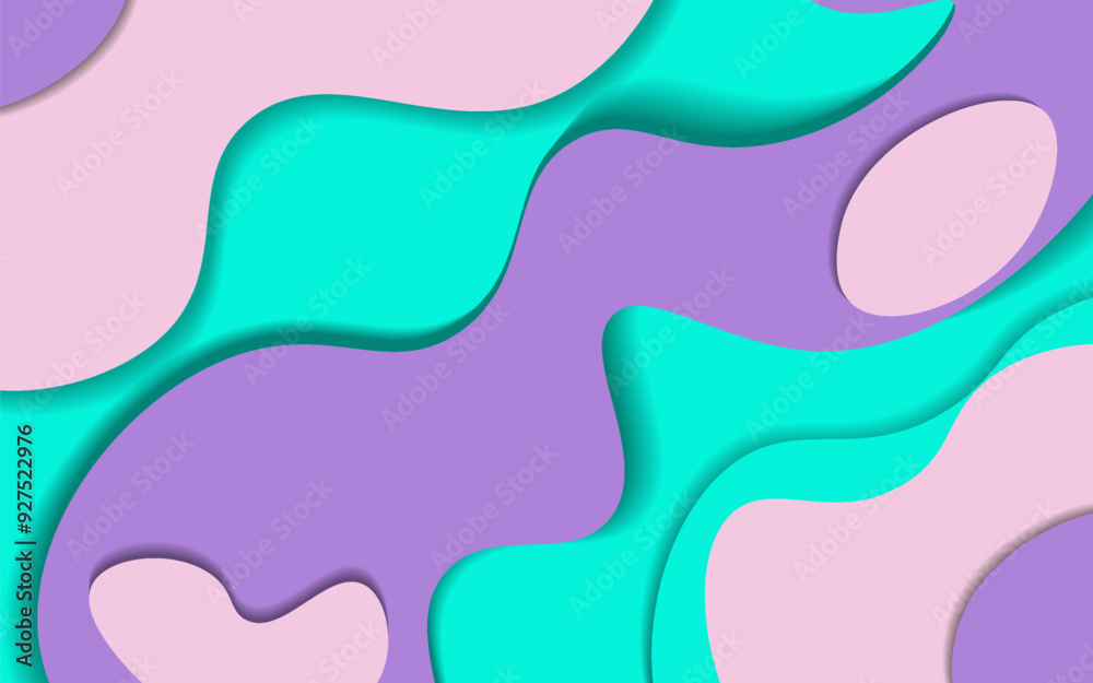 Abstract modern gradient paper cut wave background with shadow decoration. Minimal style dynamic wave pattern creative design. Liquid texture element. Abstract modern gradient paper cut wave background with shadow decoration. Minimal style dynamic wave pattern creative design. Liquid texture element.