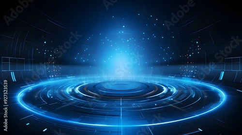 blue Abstract technology background circles digital hi-tech technology design background. concept innovation. vector illustration