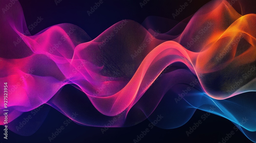 Dynamic, colorful sound waves representing audio and voice energy. Abstract background with vibrant gradients and fluid lines highlighting audio movement. Dynamic, colorful sound waves representing audio and voice energy. Abstract background with vibrant gradients and fluid lines highlighting audio movement.