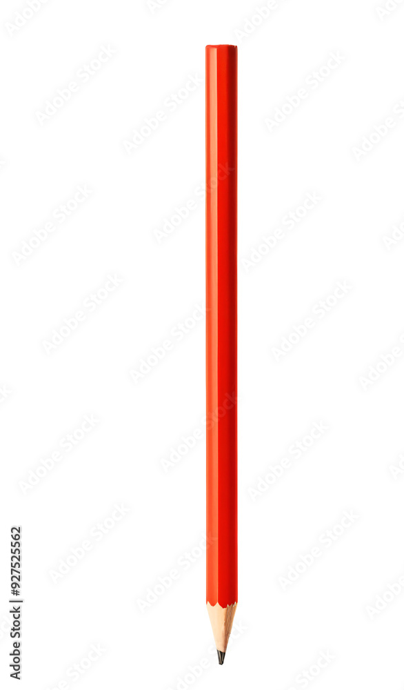 Full Red Pencil Isolated on Transparent Background Full Red Pencil Isolated on Transparent Background