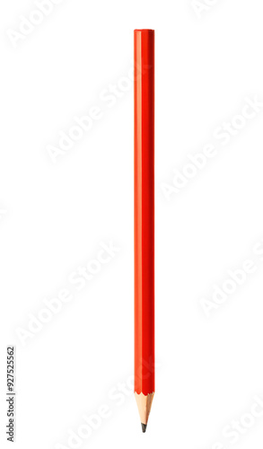 Full Red Pencil Isolated on Transparent Background