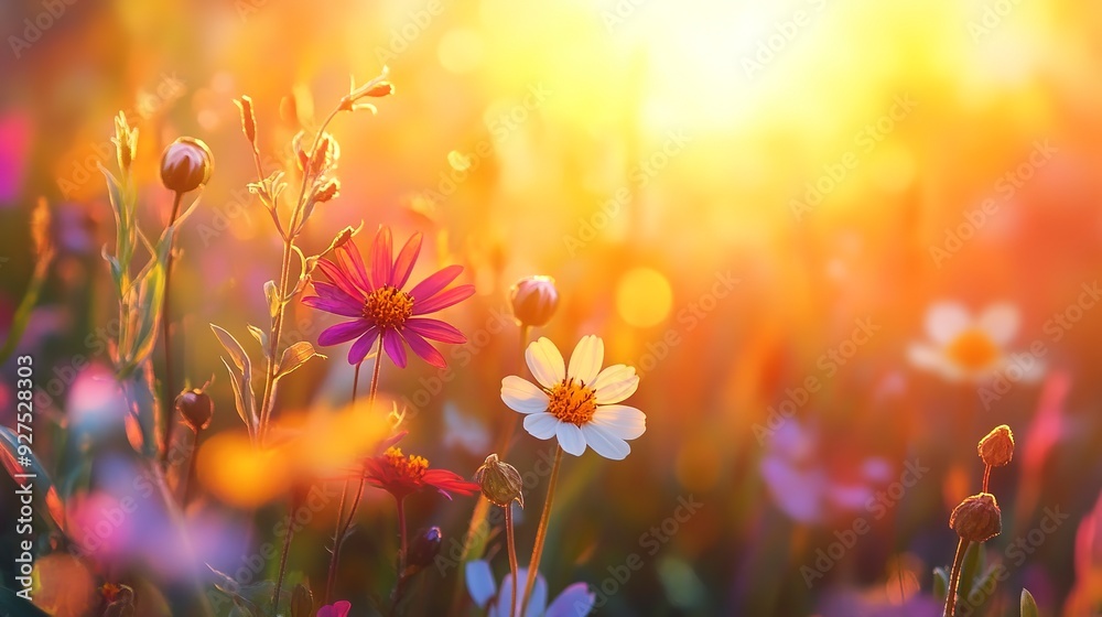 art wild flowers in a meadow at sunset macro image shallow depth of field abstract august summer nature background art wild flowers in a meadow at sunset macro image shallow depth of field abstract august summer nature background