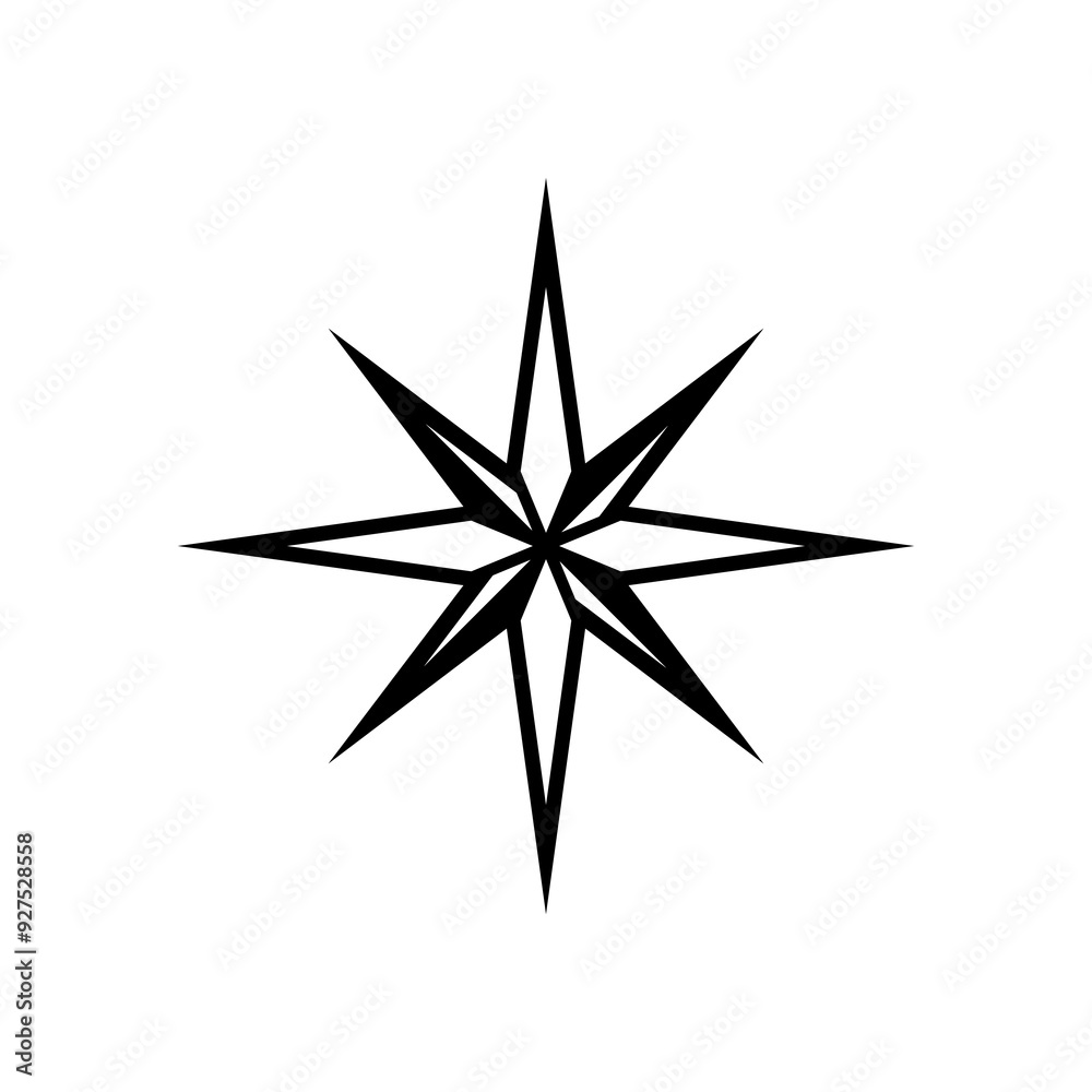 Vector illustration of a compass with 8 cardinal directions, making it easier to show direction. Compass icon logo. Vector illustration of a compass with 8 cardinal directions, making it easier to show direction. Compass icon logo.