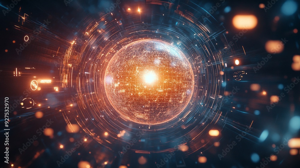 Fototapeta premium AI: The Symbiotic Fusion of Human Intelligence and Technology