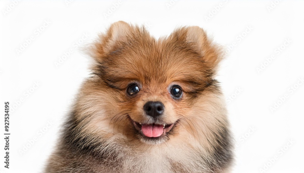 笑顔のポメラニアンのポートレート(Portrait of a smiling Pomeranian puppy on white background)
笑顔のポメラニアンのポートレート(Portrait of a smiling Pomeranian puppy on white background)