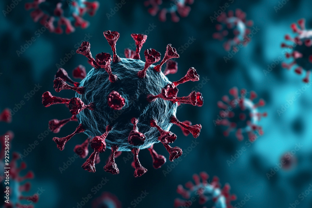 Microscopic view of a virus