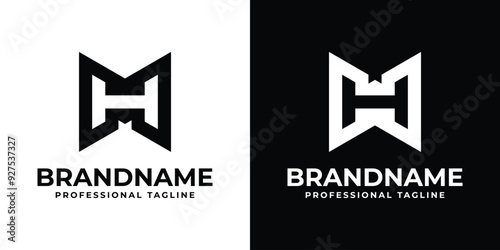 Letters MH or WH Monogram Logo, for business with MH, HM, WH, or HW initials