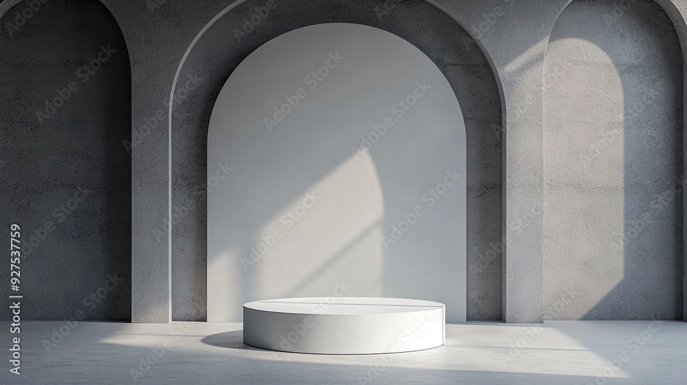Sophisticated gray room with a pulpit and white podium. Features a clean, modern display base with ample space for text. 3D rendering ideal for mockups, product showcases, or professional settings. Sophisticated gray room with a pulpit and white podium. Features a clean, modern display base with ample space for text. 3D rendering ideal for mockups, product showcases, or professional settings.