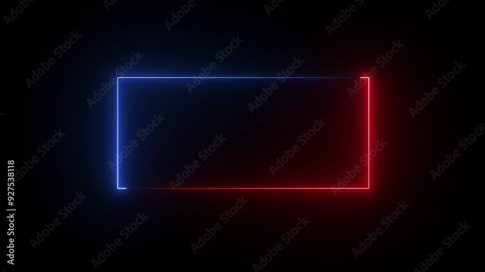 Glowing line frame web neon box pattern. neon pink lights wiggle on black background.