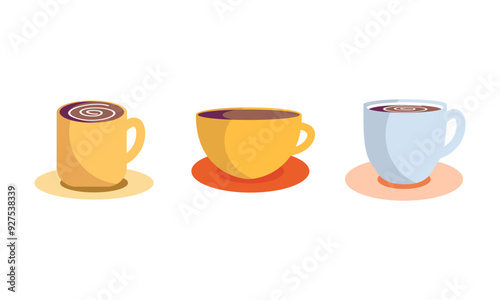 Coffee cup collection logo vector