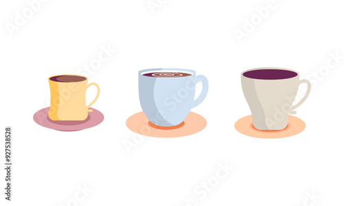 Coffee cup collection logo vector
