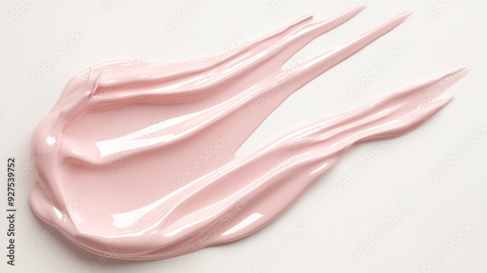 A smudge of pink lip gloss on a white surface, with a creamy texture and a glossy finish, likely used for cosmetic purposes. A smudge of pink lip gloss on a white surface, with a creamy texture and a glossy finish, likely used for cosmetic purposes.