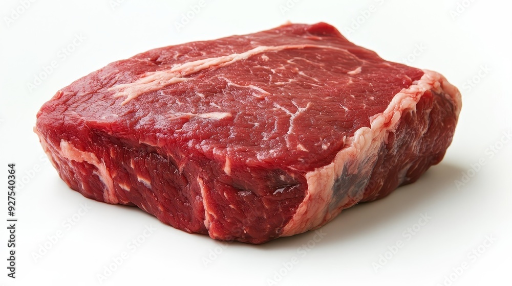 Fresh Raw Beef Steak Cut on White Background Ready for Cooking. Fresh Raw Beef Steak Cut on White Background Ready for Cooking.