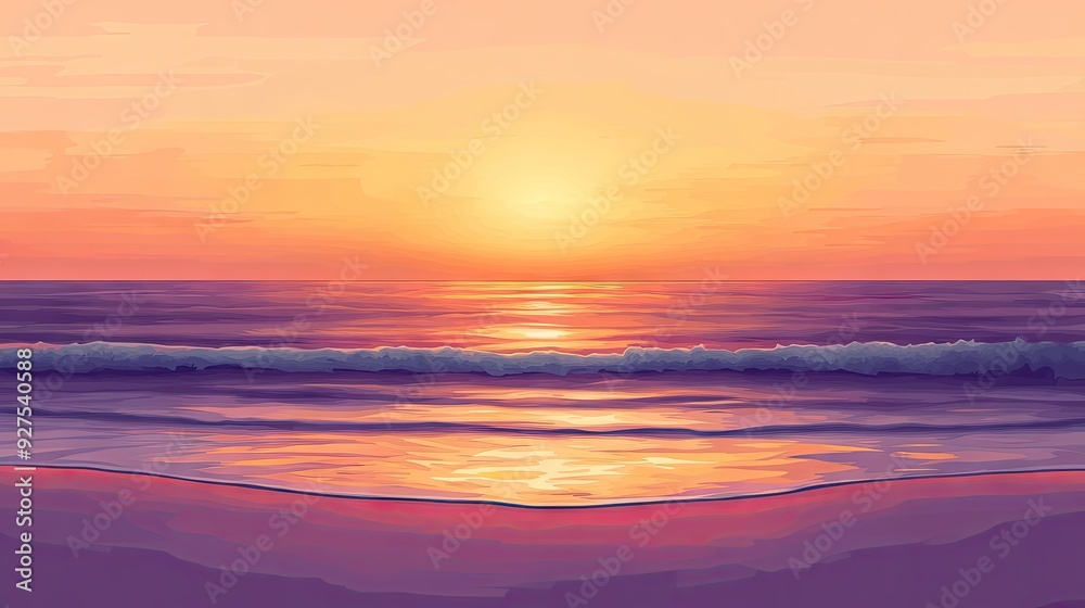 Vector illustration of a gradient sunset over the beach, with a warm color palette transitioning from gold to purple. A stunning background showcasing the beauty of a coastal sunset. Vector illustration of a gradient sunset over the beach, with a warm color palette transitioning from gold to purple. A stunning background showcasing the beauty of a coastal sunset.