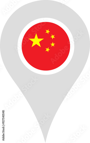 Chinese Flag Location Pin